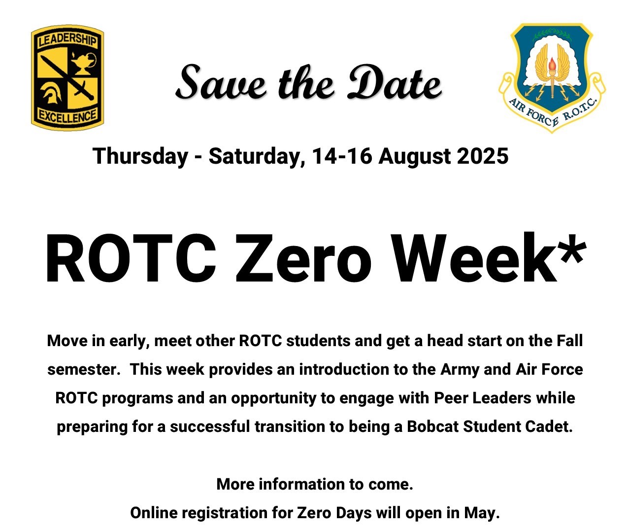 ROTC Zero Days Flyer 2025