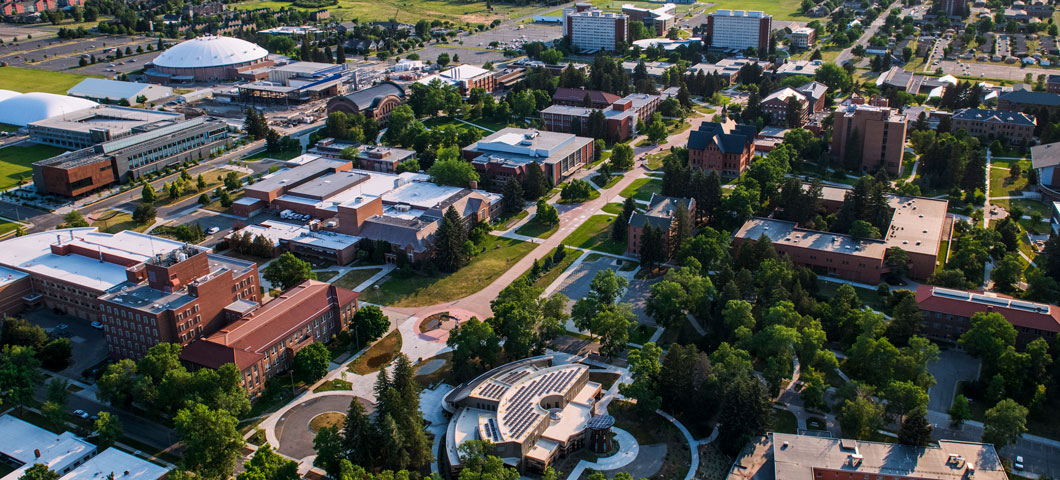 Aerial photo of MSU campus