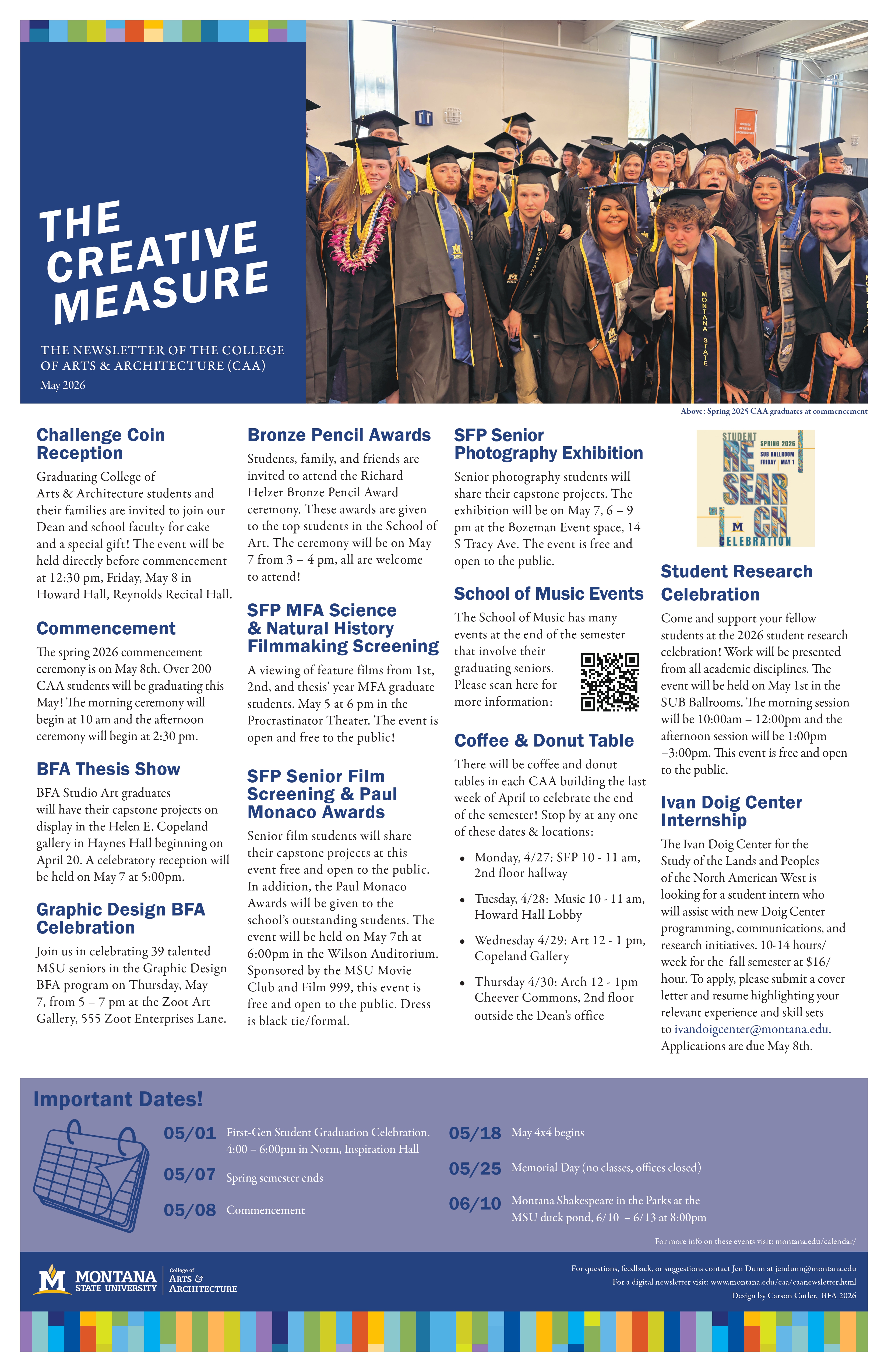 College of Art and Architecture May 2026 Newsletter