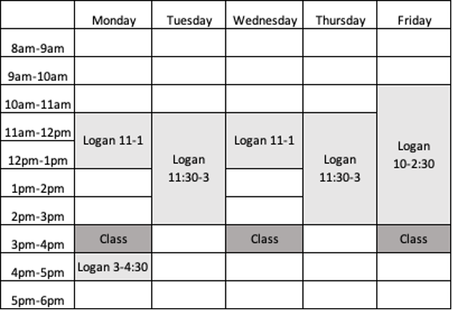 ECIV 337 schedule in table format