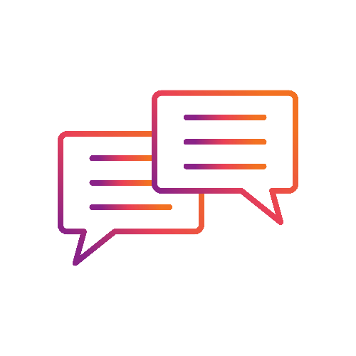 graphic showing conversation bubbles symbolizing conversation had in ongoing counseling.