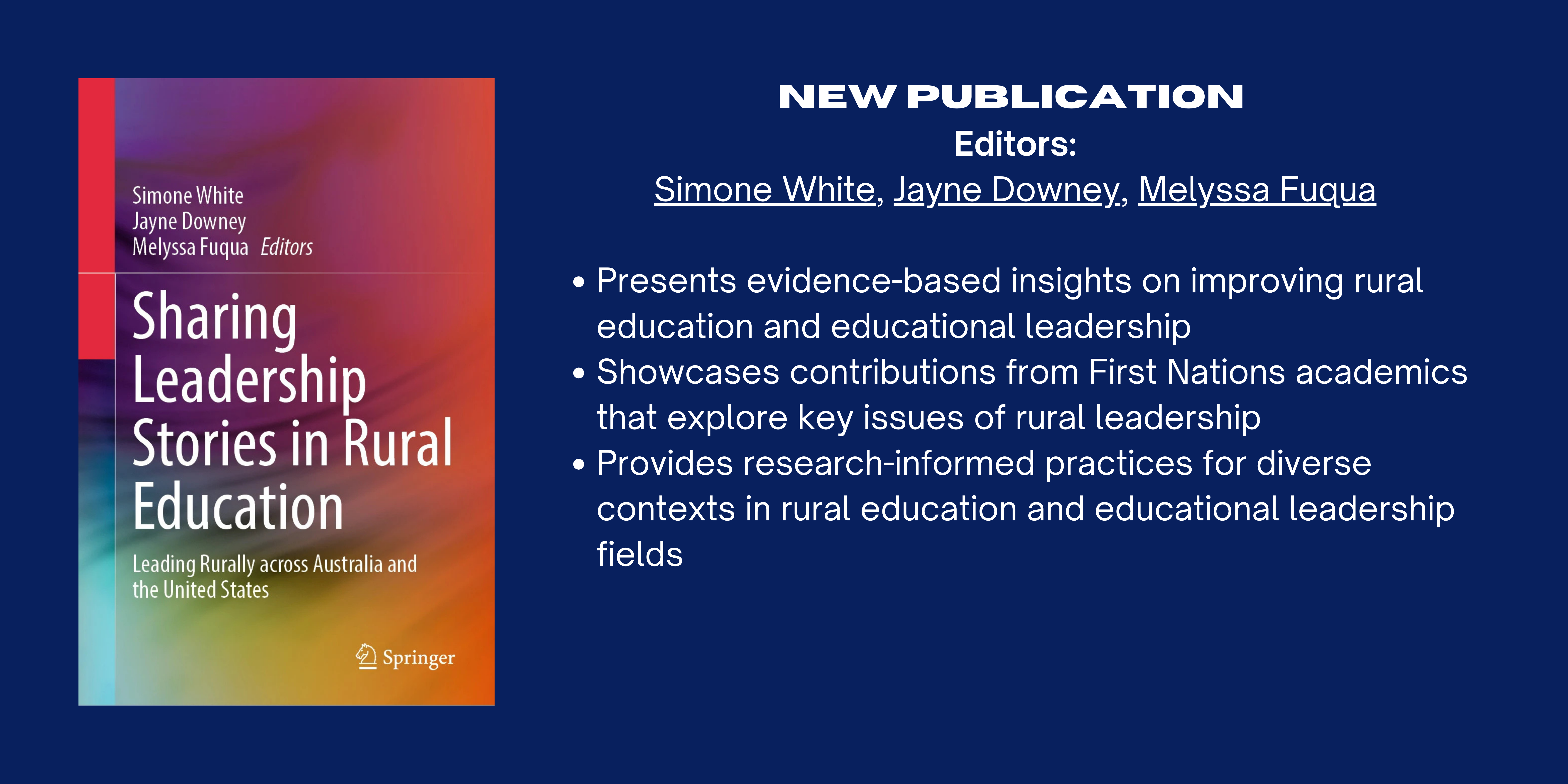 New publication: Sharing Leadership Stories in Rural Education front cover