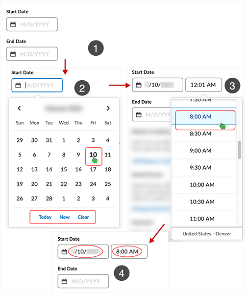 Brightspace screenshot 20.23.01 - refine availability date and time via available settings