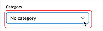 Brightspace screenshot 20.23.02 - Default is n"No Category" - select to access contextual menu