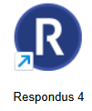 respondus icon with a blue circle and captialized r in the middle