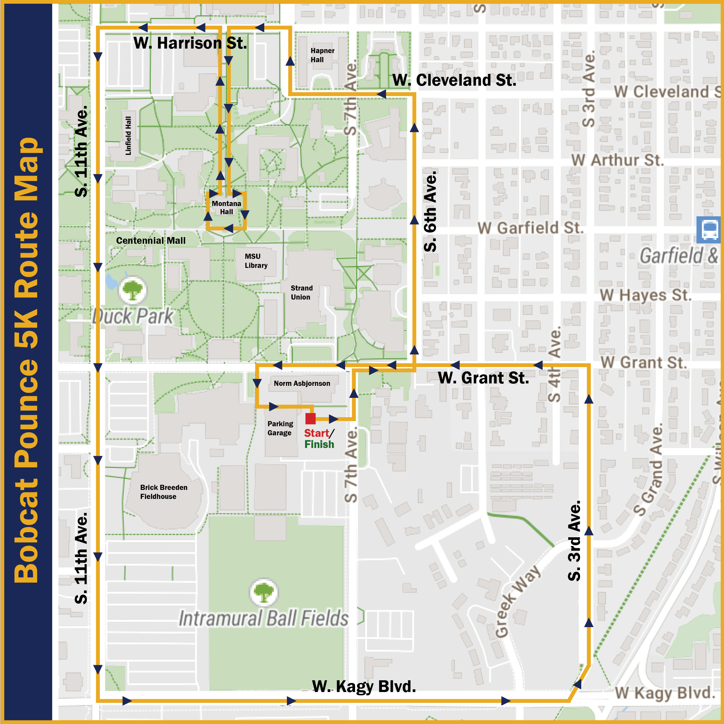 Bobcat Pounce 5K is on April 29th, 2023 - Map