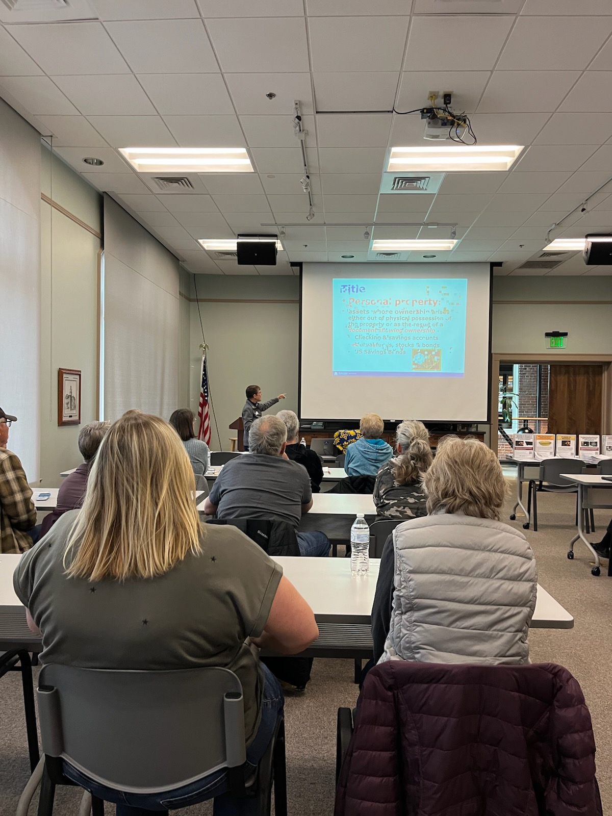 Dr. Goetting presenting on estate planning at the Butte Archives
