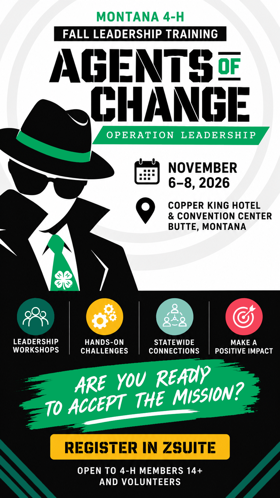 2026 Fall Training Fall Training Agents of Change November 6-8 in Butte Sign Up on ZSuite