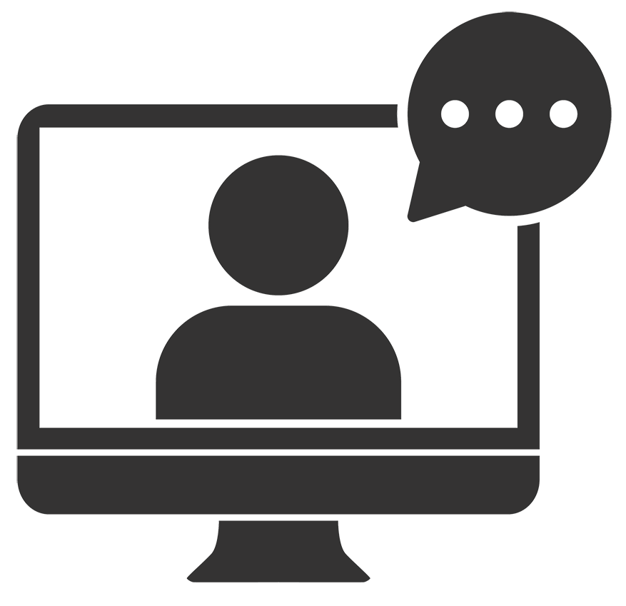 computer displaying a talking head