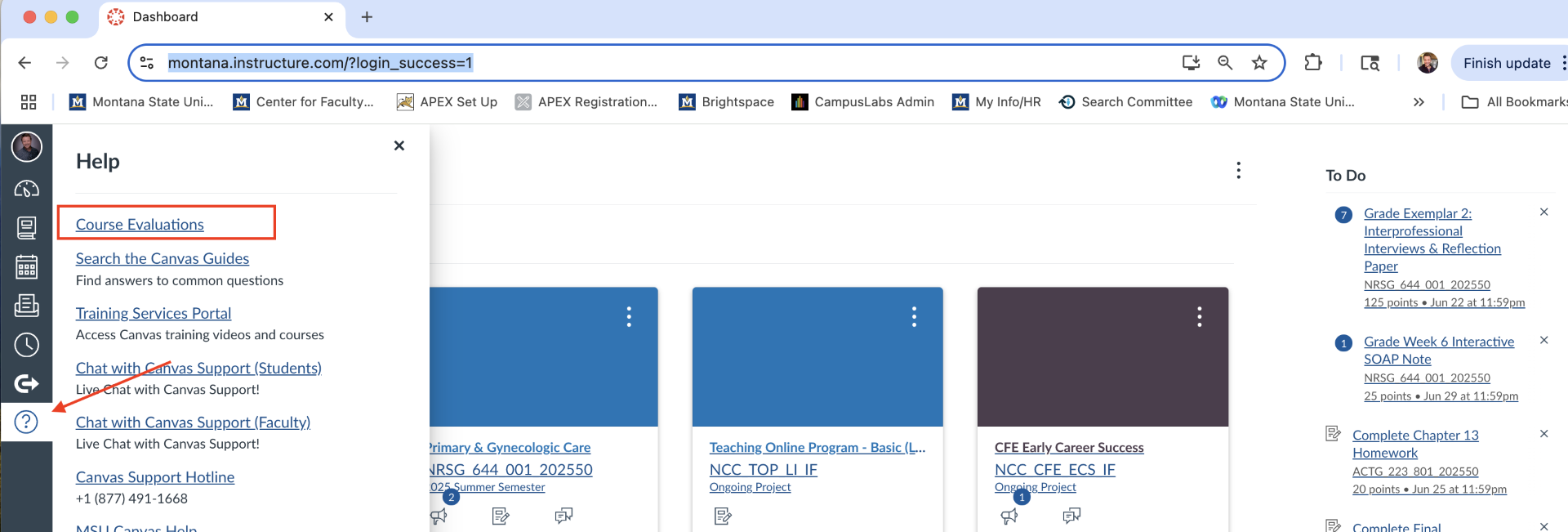 Help Icon in Canvas navigation bar
