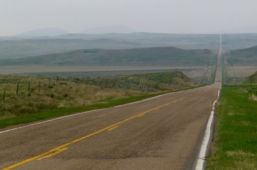 empty road on a cloudy day