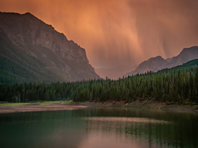 Hyalite Reservoir at sunset.