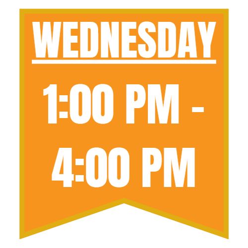 Wednesday Advising Hours: 1-4 PM