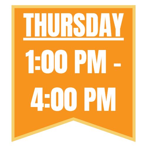 Thursday Advising Hours: 1-4 PM