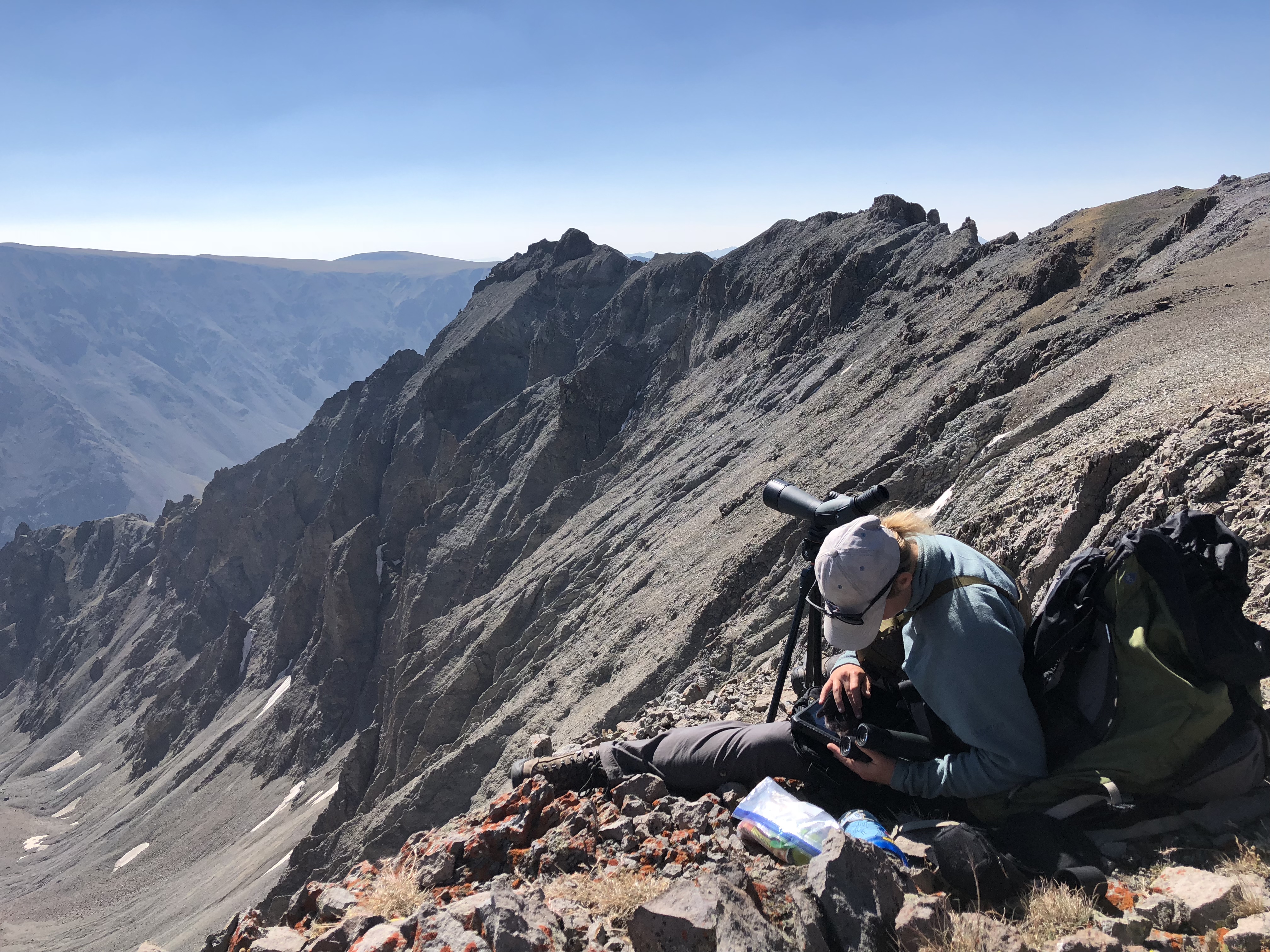 Emma Grusing doing field work