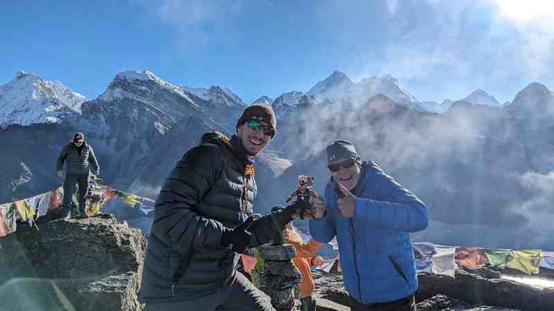 Beginning the descent from the summit