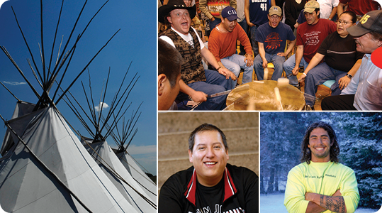 teepee sudents and drum circle