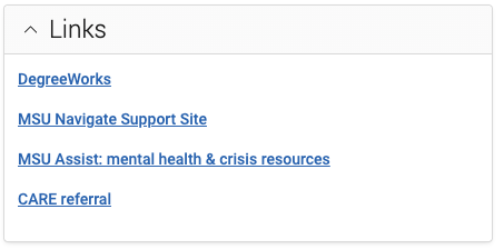 links for degreeworks, help site, alert