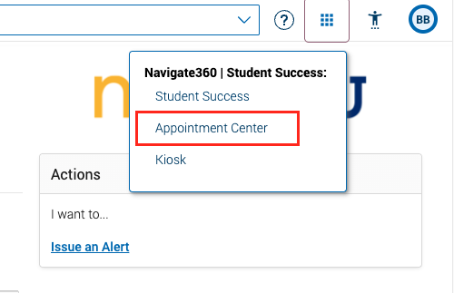 red box around appointment center