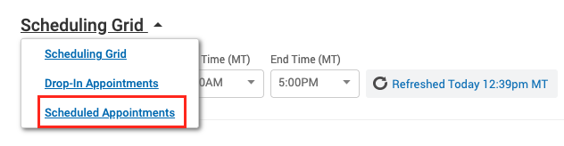 red box around schedule appointment