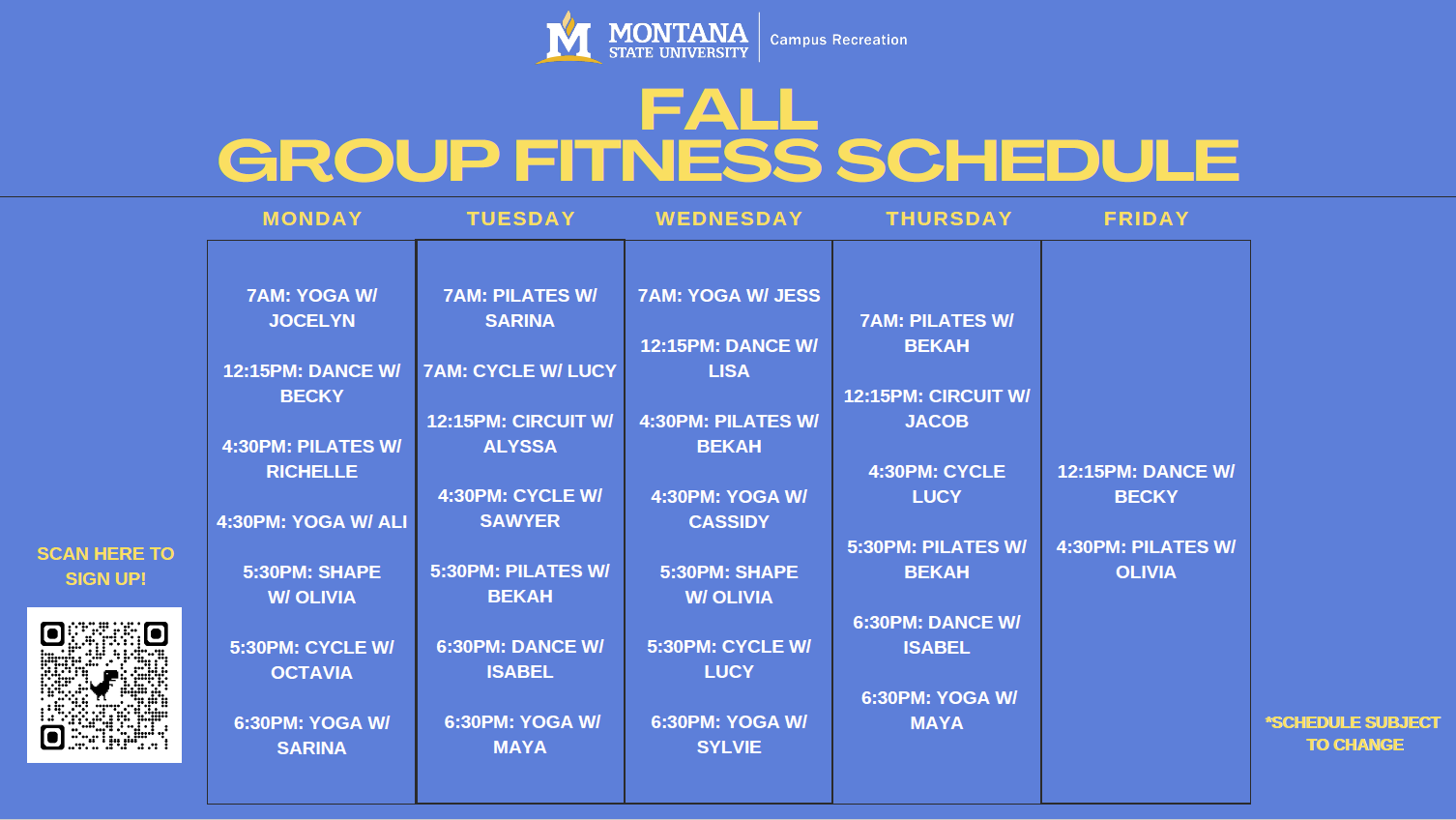 Group Fitness Fall 2026